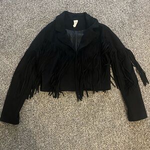 Black Fringe Women's Blazer